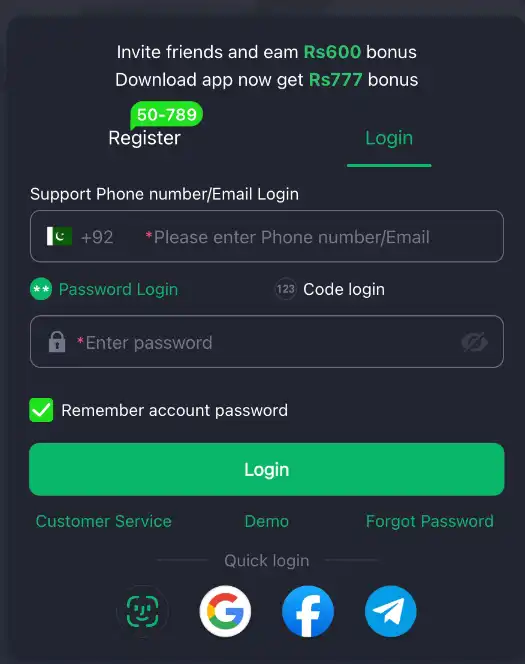 Z777 game download login bonus screen